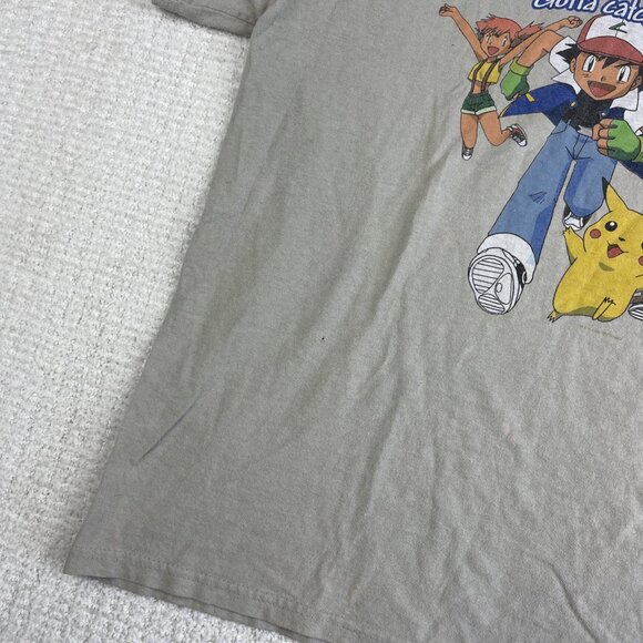 Rare Vintage 1999 Pokemon Tee T Shirt Sand / Off-white / Grey Ash Pikachu READ - Picture 5 of 16